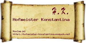 Hofmeister Konstantina névjegykártya
